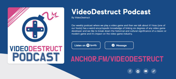 screenshot of the videodestruct anchor dashboard