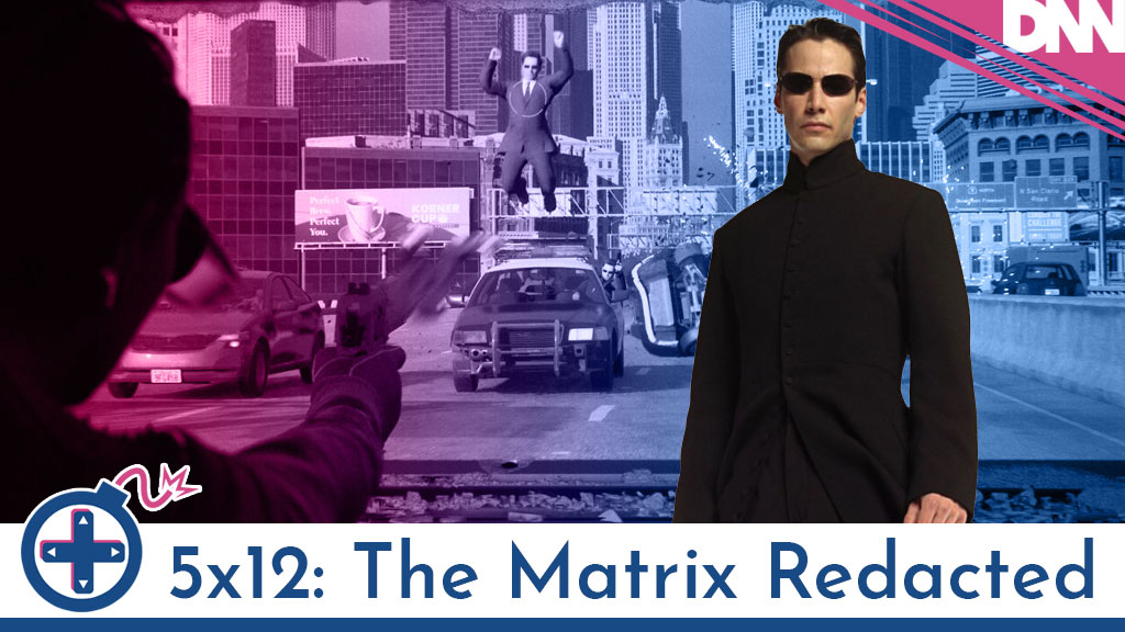 Neo in front of Matrix Awakens footage
